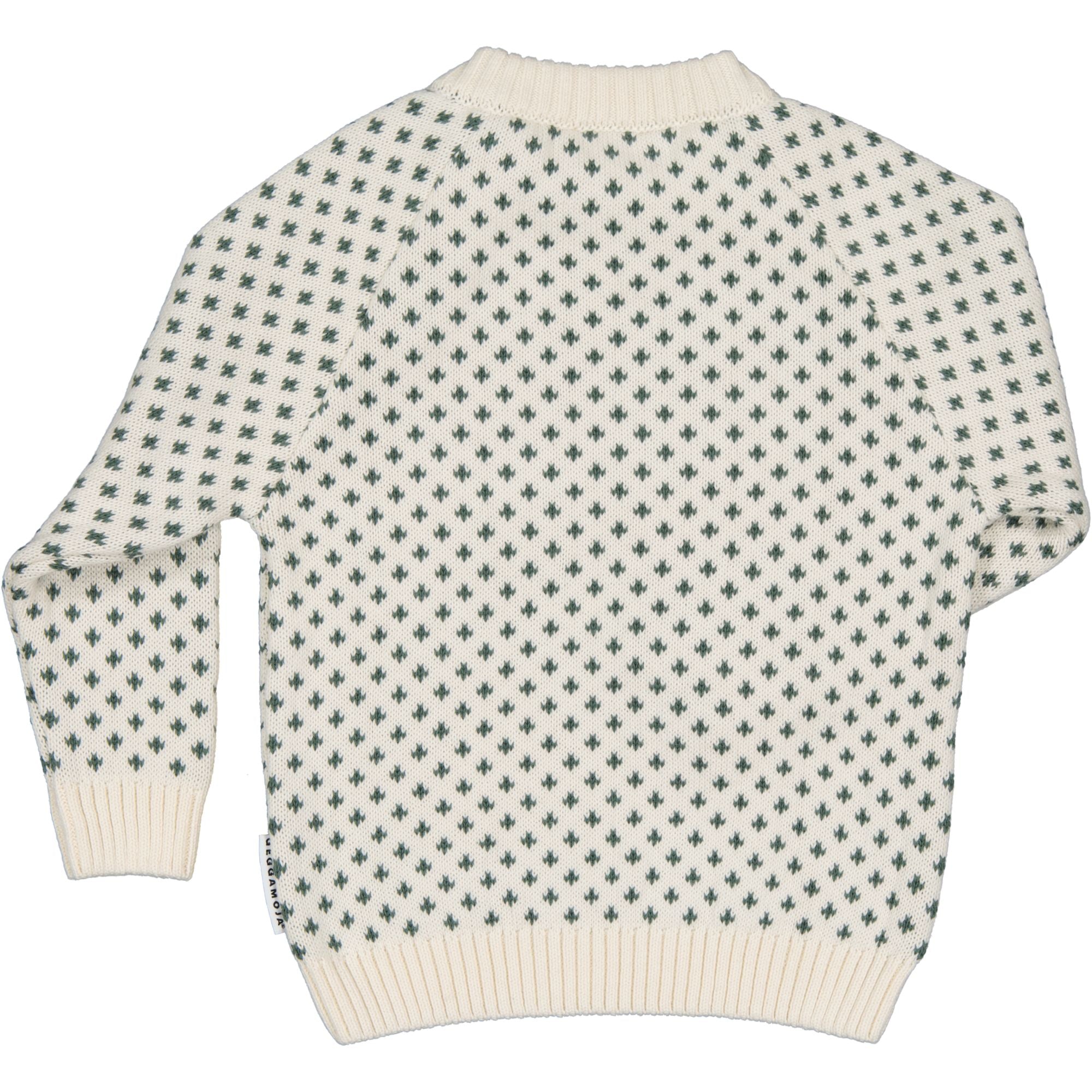 Stickad tröja Offwhite/green