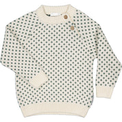 Stickad tröja Offwhite/green