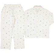Pyjamas Vuxen Tvådelad Holiday Icons Beige