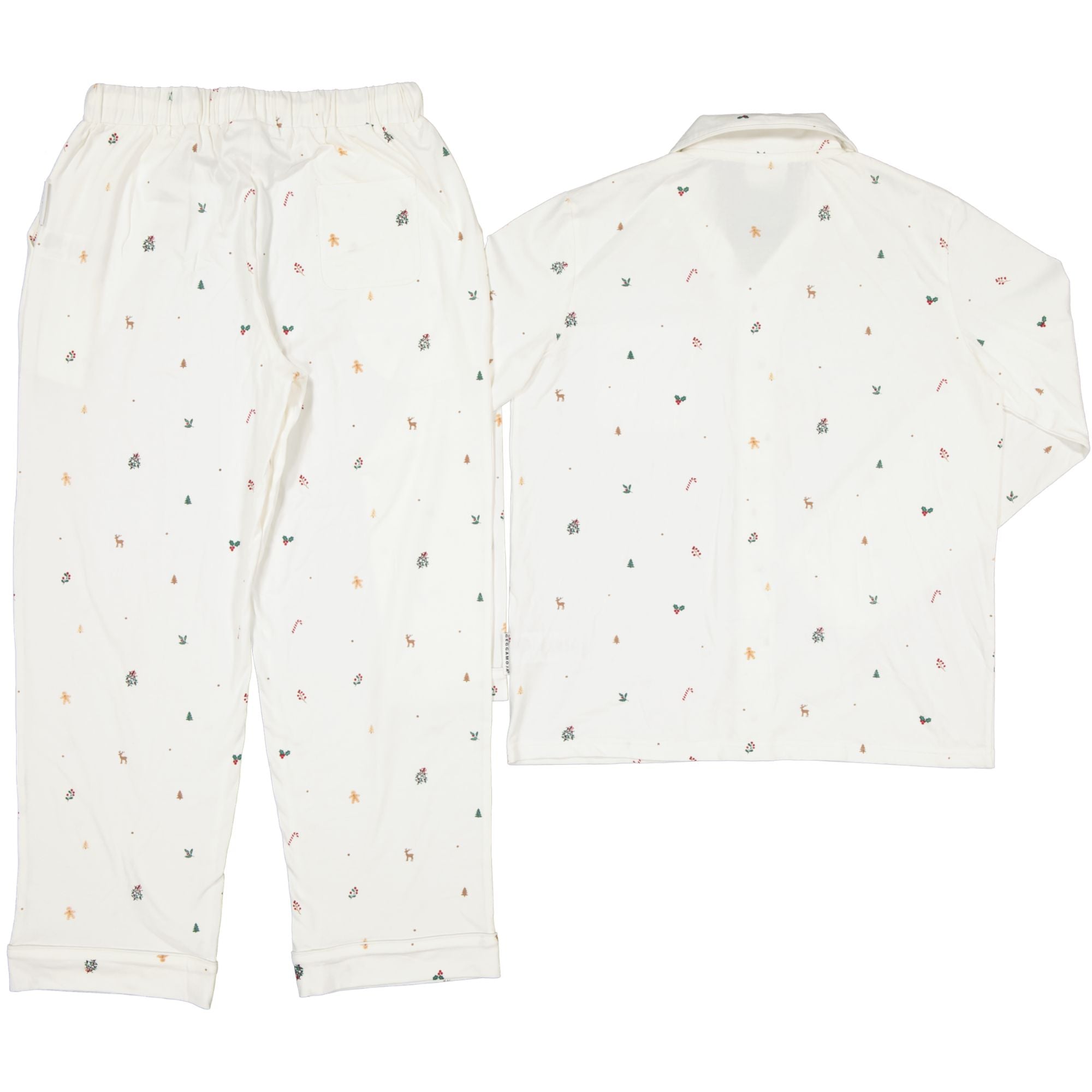 Pyjamas Vuxen Tvådelad Holiday Icons Beige