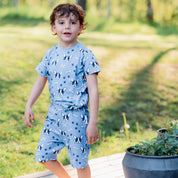 Pyjamas-set Bambu Bulldog Blå