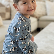 Pyjamas todelt Bambus Bulldog Blå