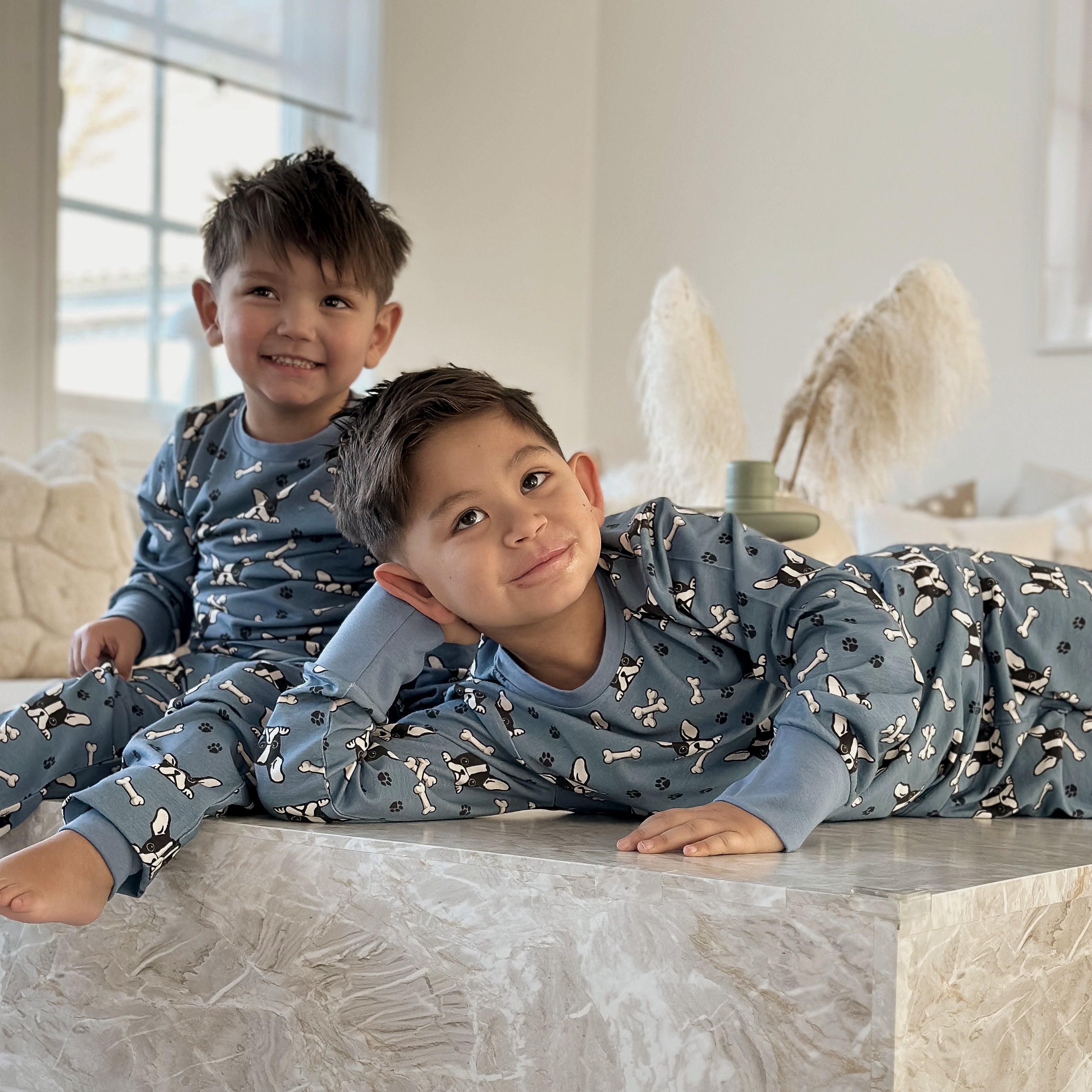 Pyjamas todelt Bambus Bulldog Blå