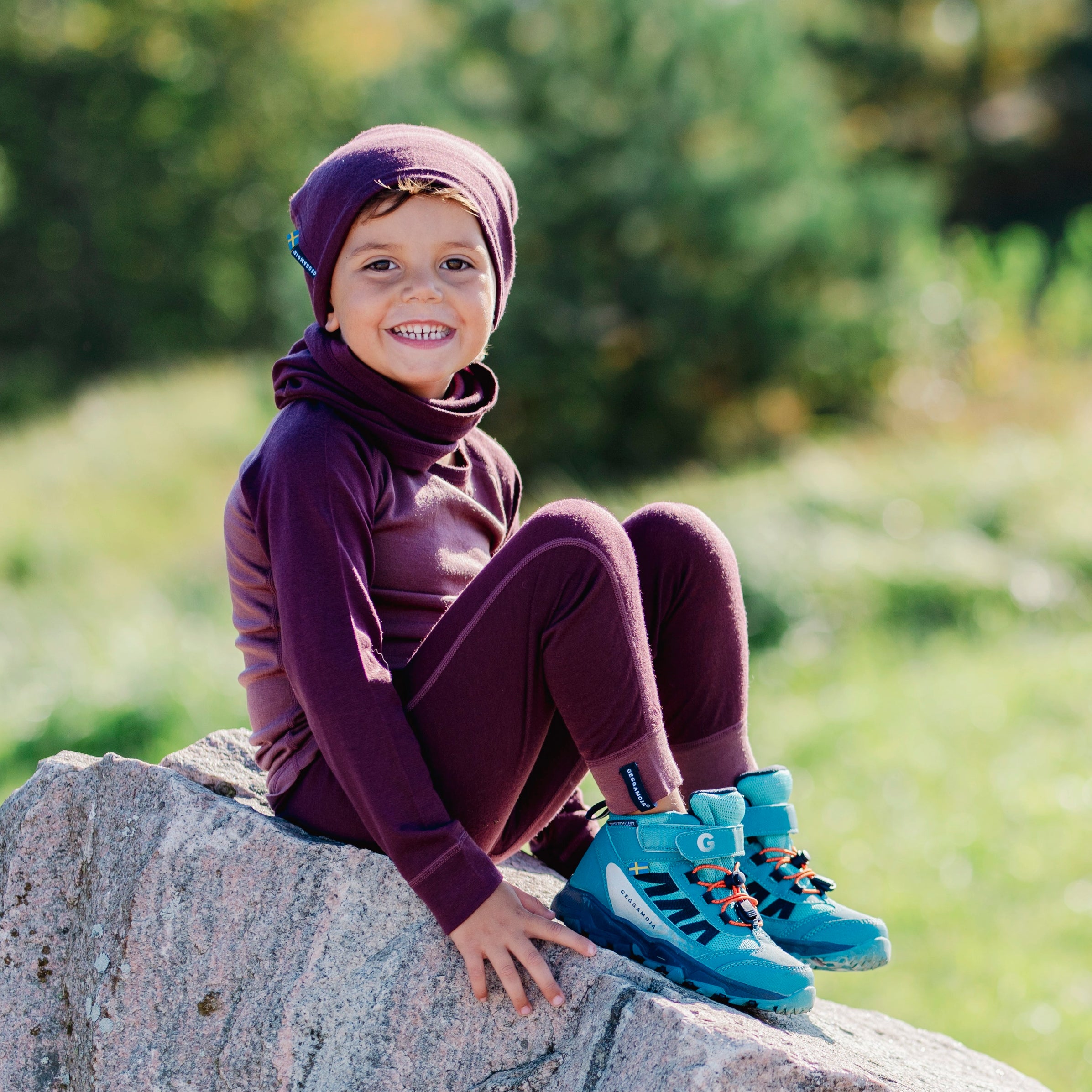 Baselayer pants Merino wool Burgundy