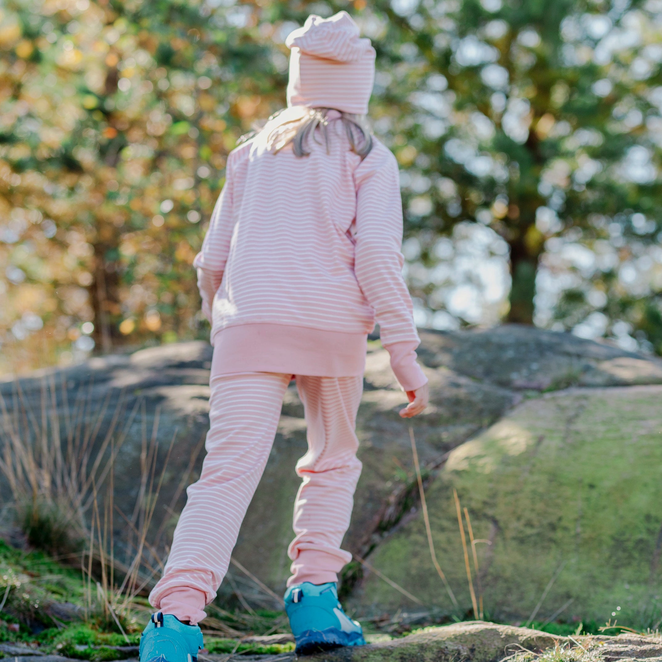 Ziptröja Rosa/offwhite