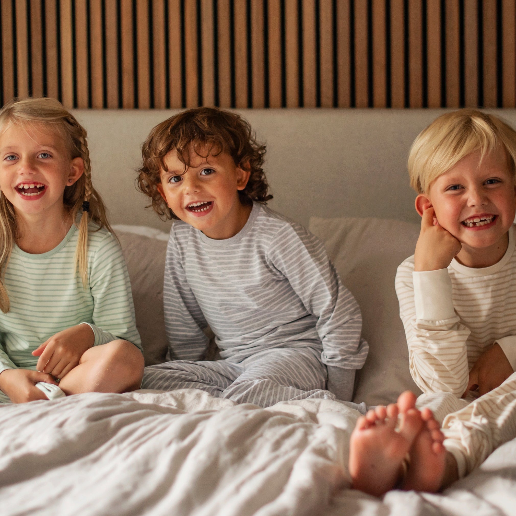 Tvådelad Pyjamas Bambu Classic Grå/Vit