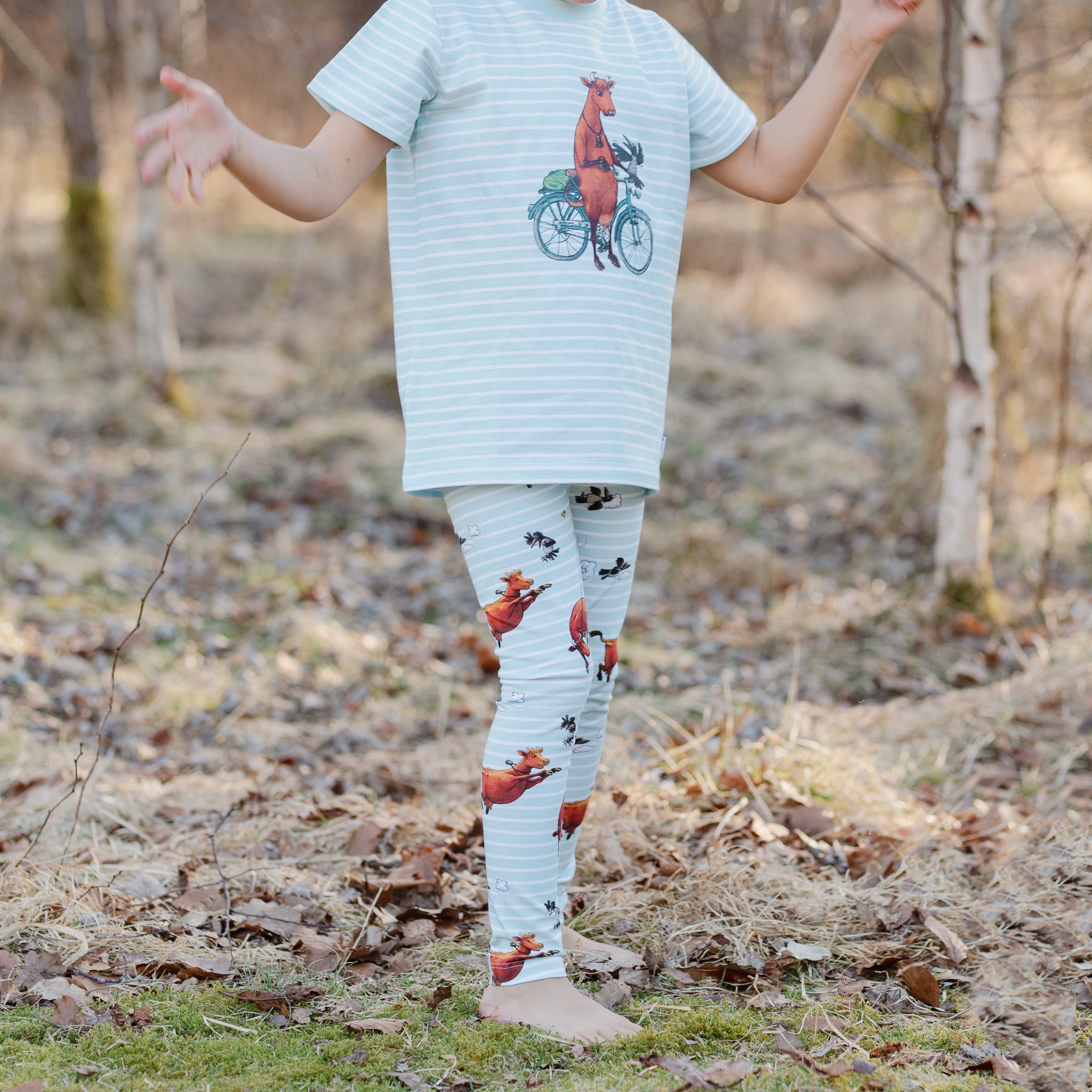Leggings Mamma Mu och Kråkan Mint/Vit