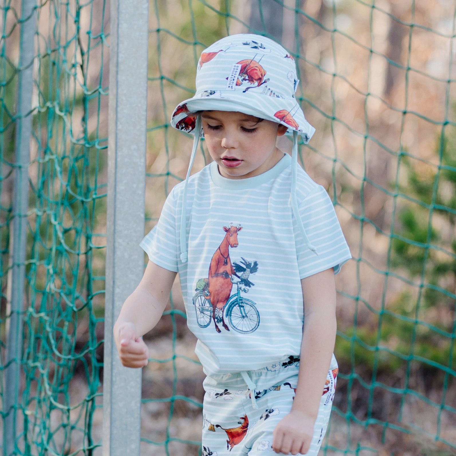 Solhatt Mamma mu och Kråkan Mint/Vit