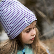 Topline fleece lue gråstripet