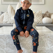 Hoodie Mamma Mu och Kråkan Blå Patch