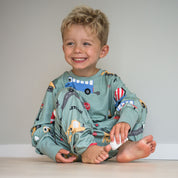 Pyjamas tvådelad Bambu Traktor Grön