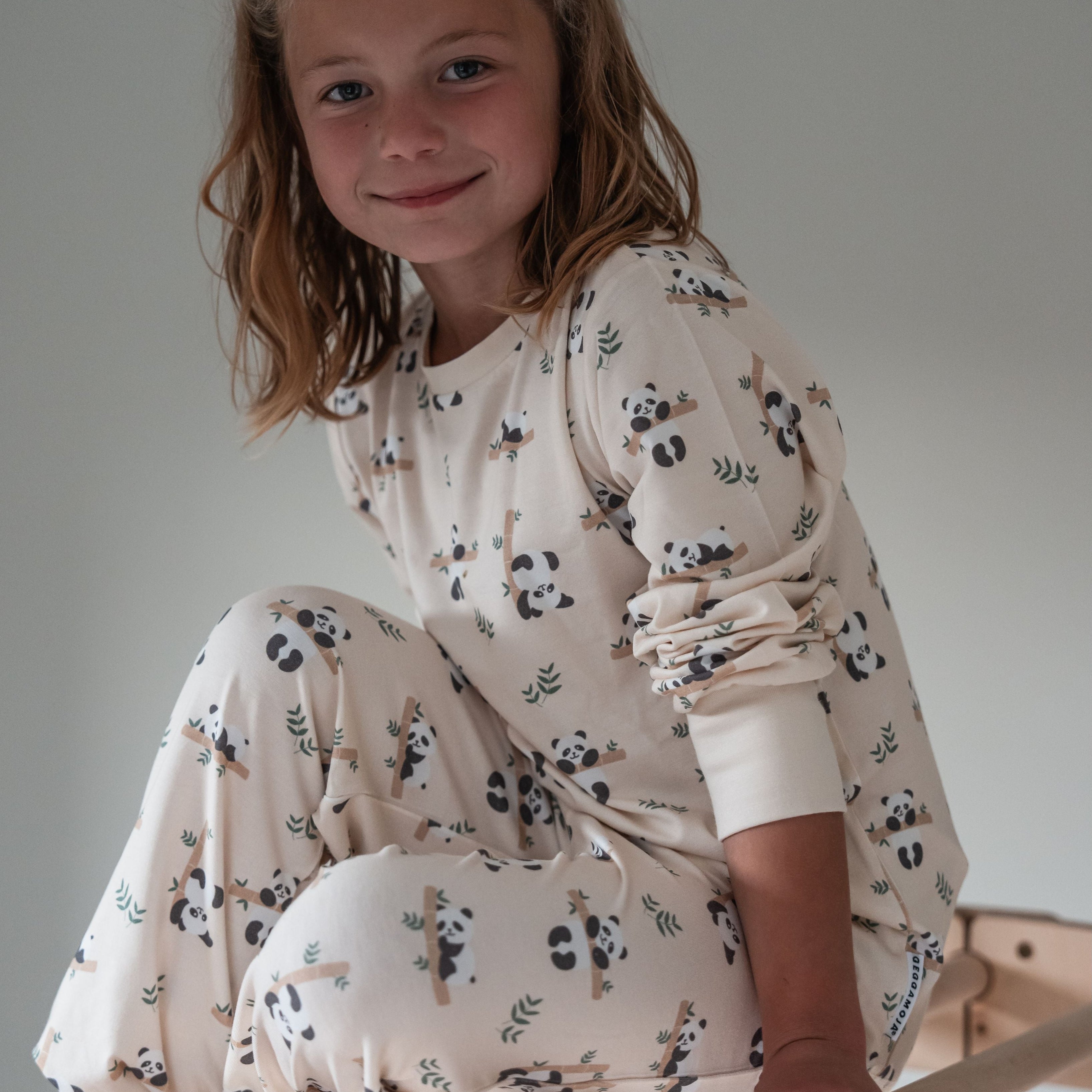 Pyjamas tvådelad Bambu Panda Beige