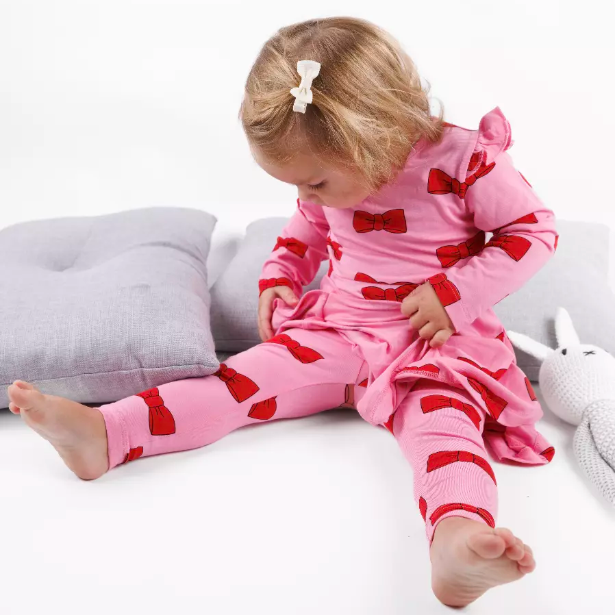 Snurrklänning Bambu Rosett Rosa