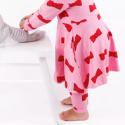 Snurrklänning Bambu Rosett Rosa