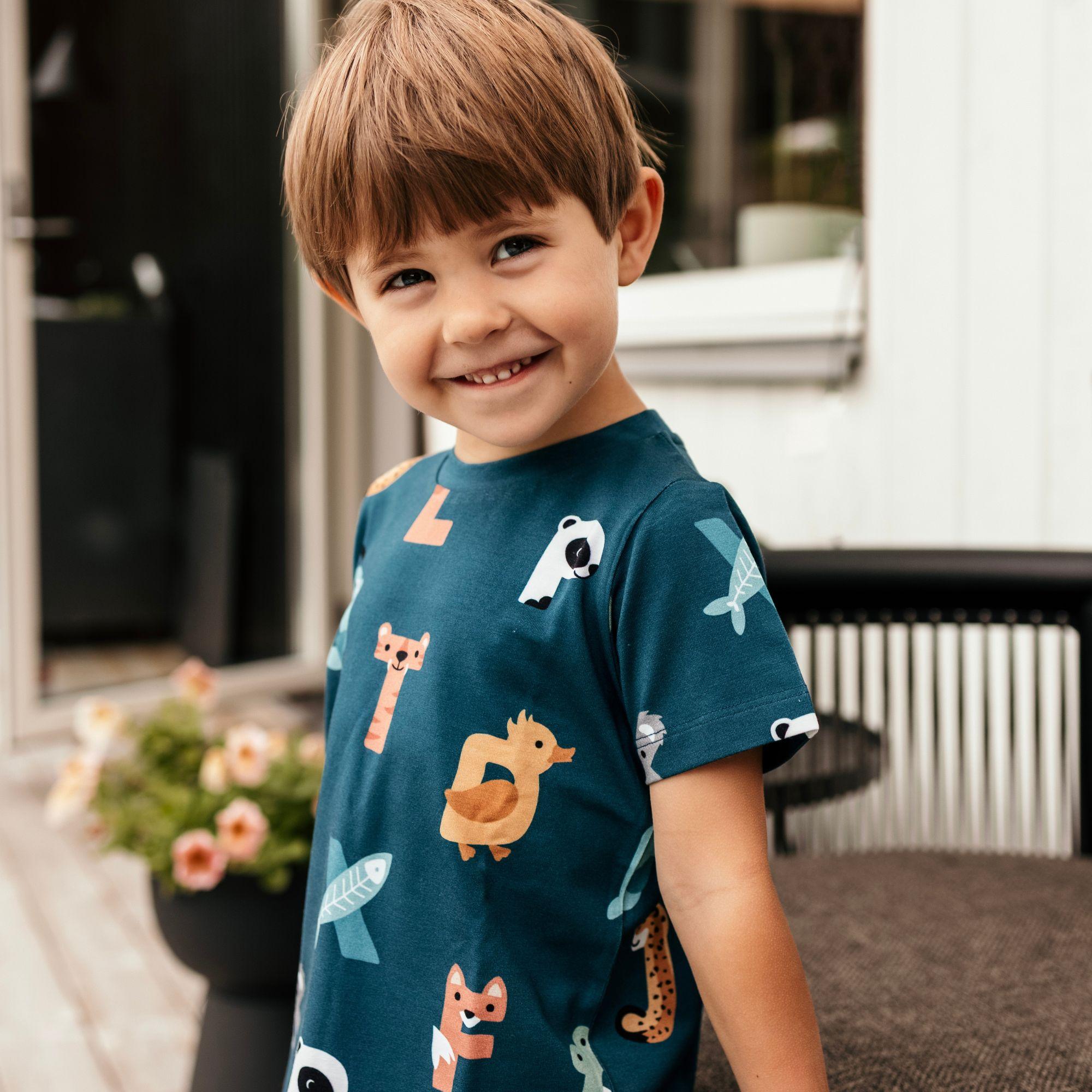Sommerkleid Bambus Tierbuchstaben