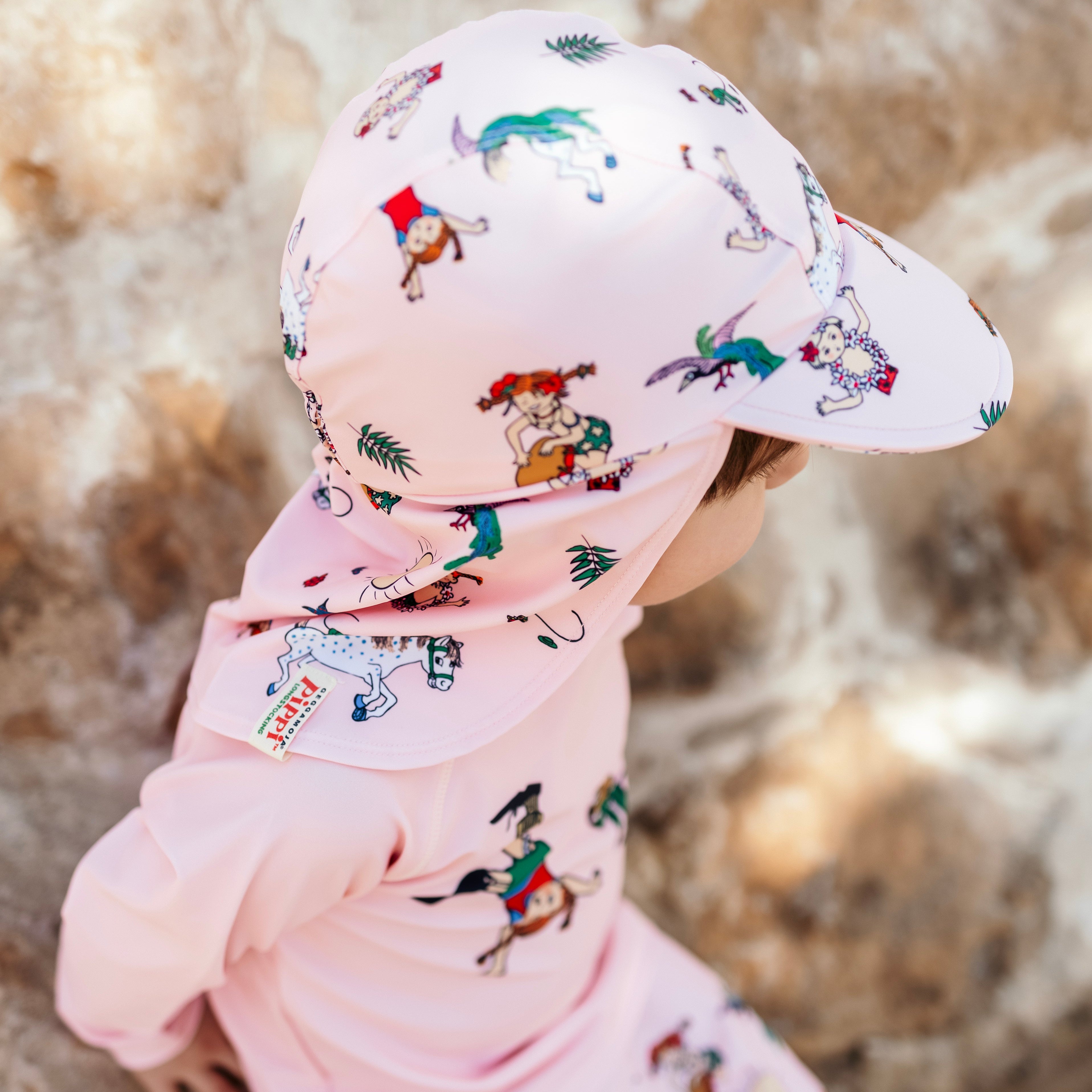 UV-Sonnenkappe Pippi Langstrumpf Rosa