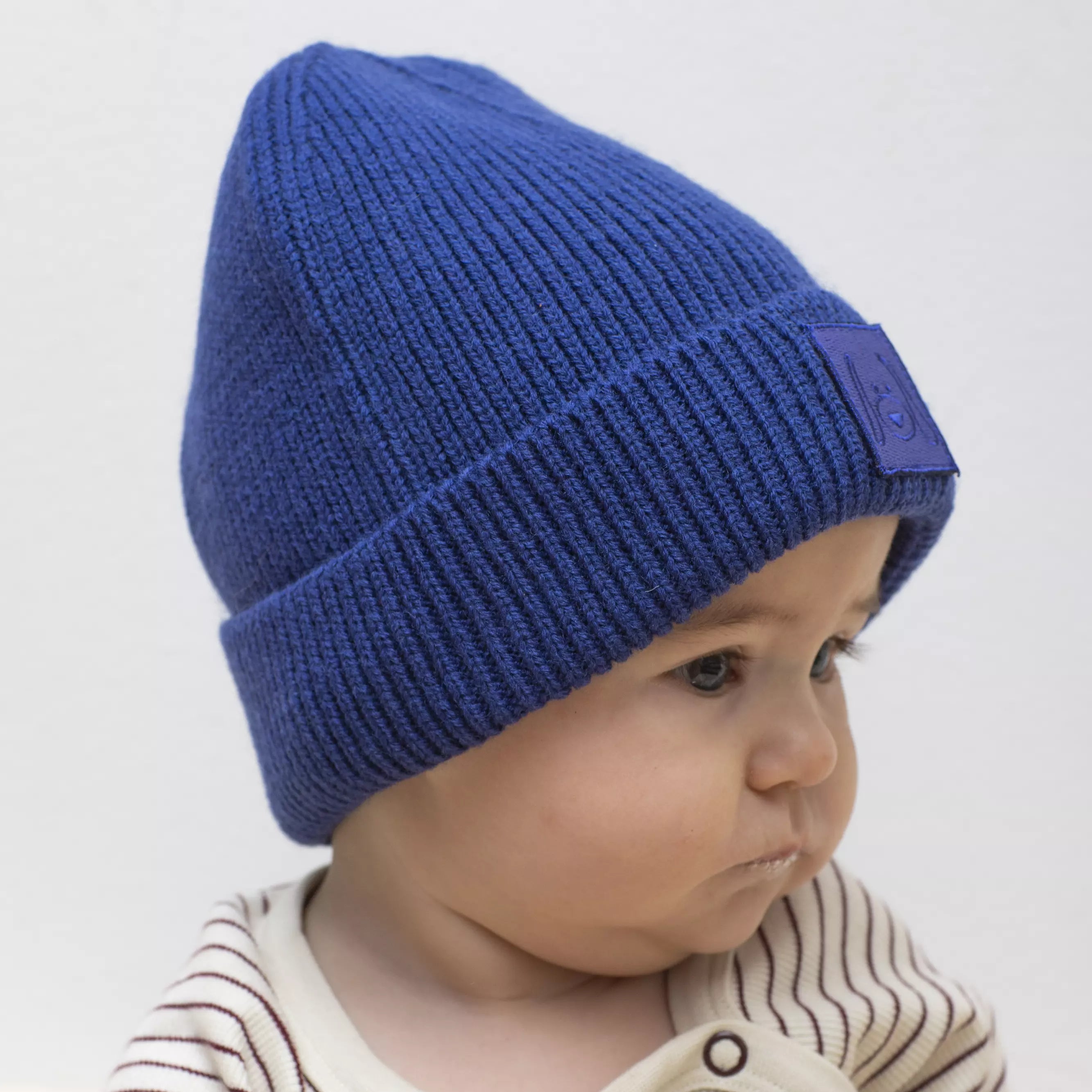 Gestrickte Mütze Blau Doddi