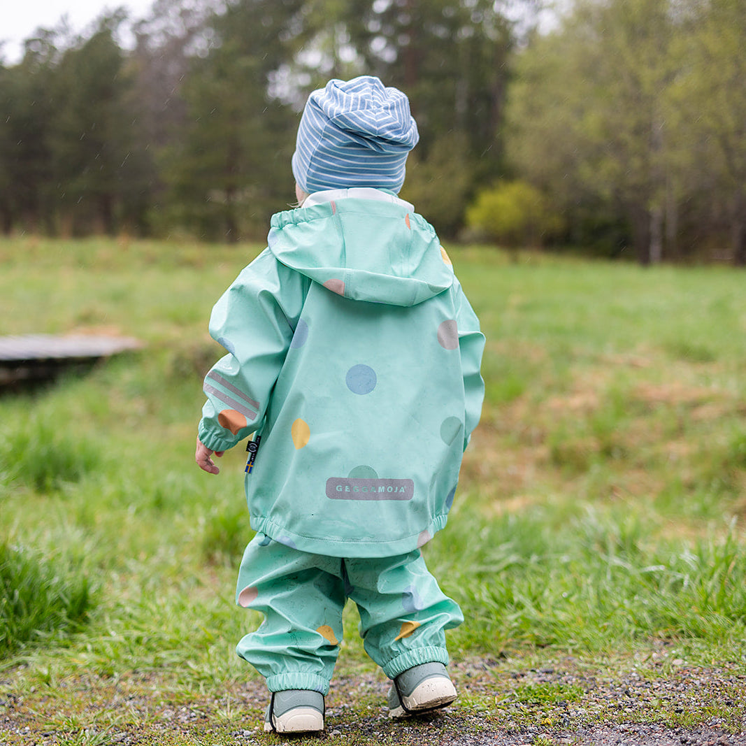 Regenkleidung Punkte Minze
