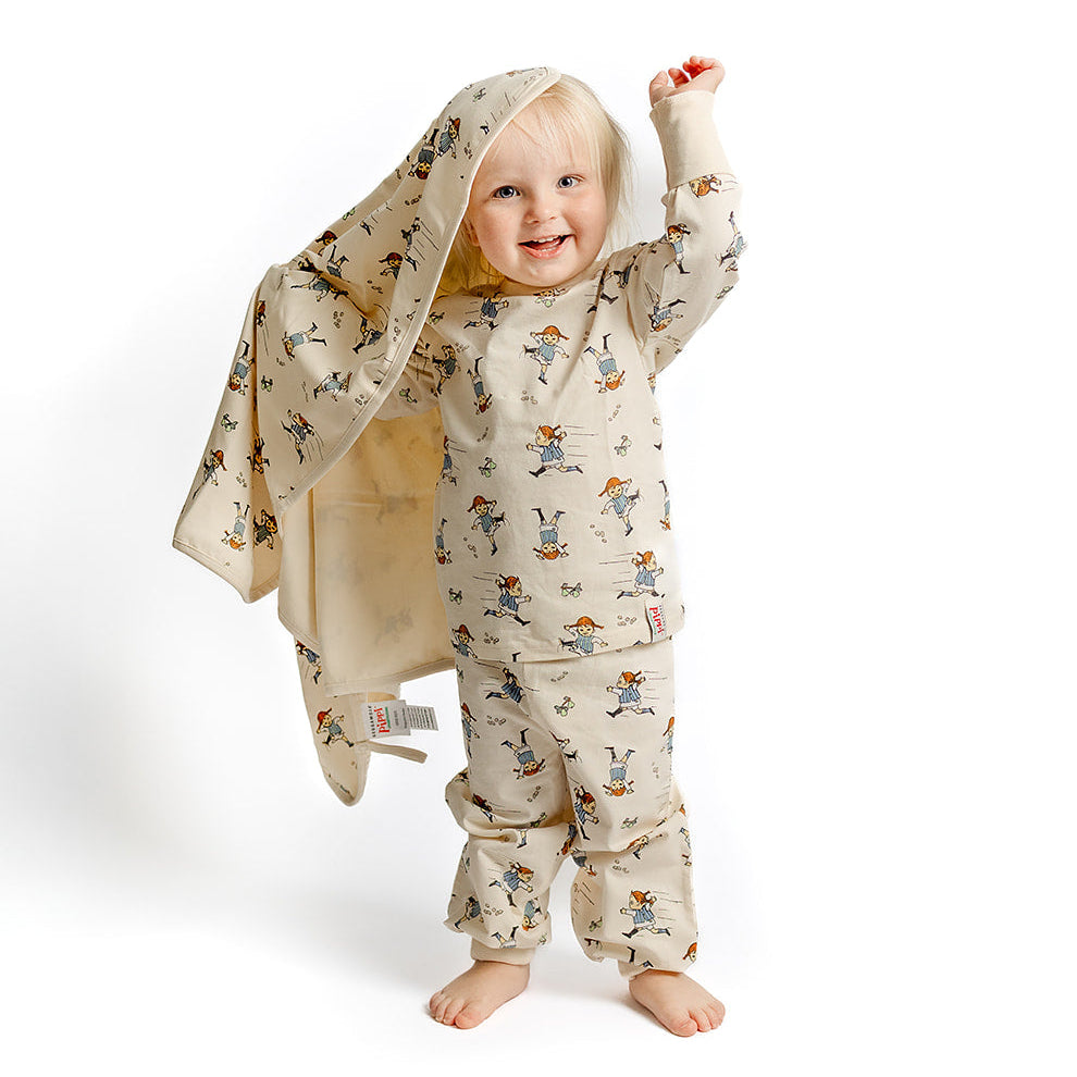 Pyjamas tvådelad Pippi Långstrump soft beige