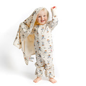 To-delt pysjamas Pippi Langstrømpe myk beige