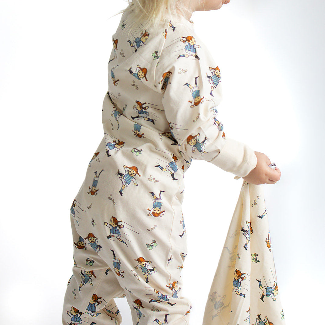 Pyjamas Pippi Langstrømpe myk beige