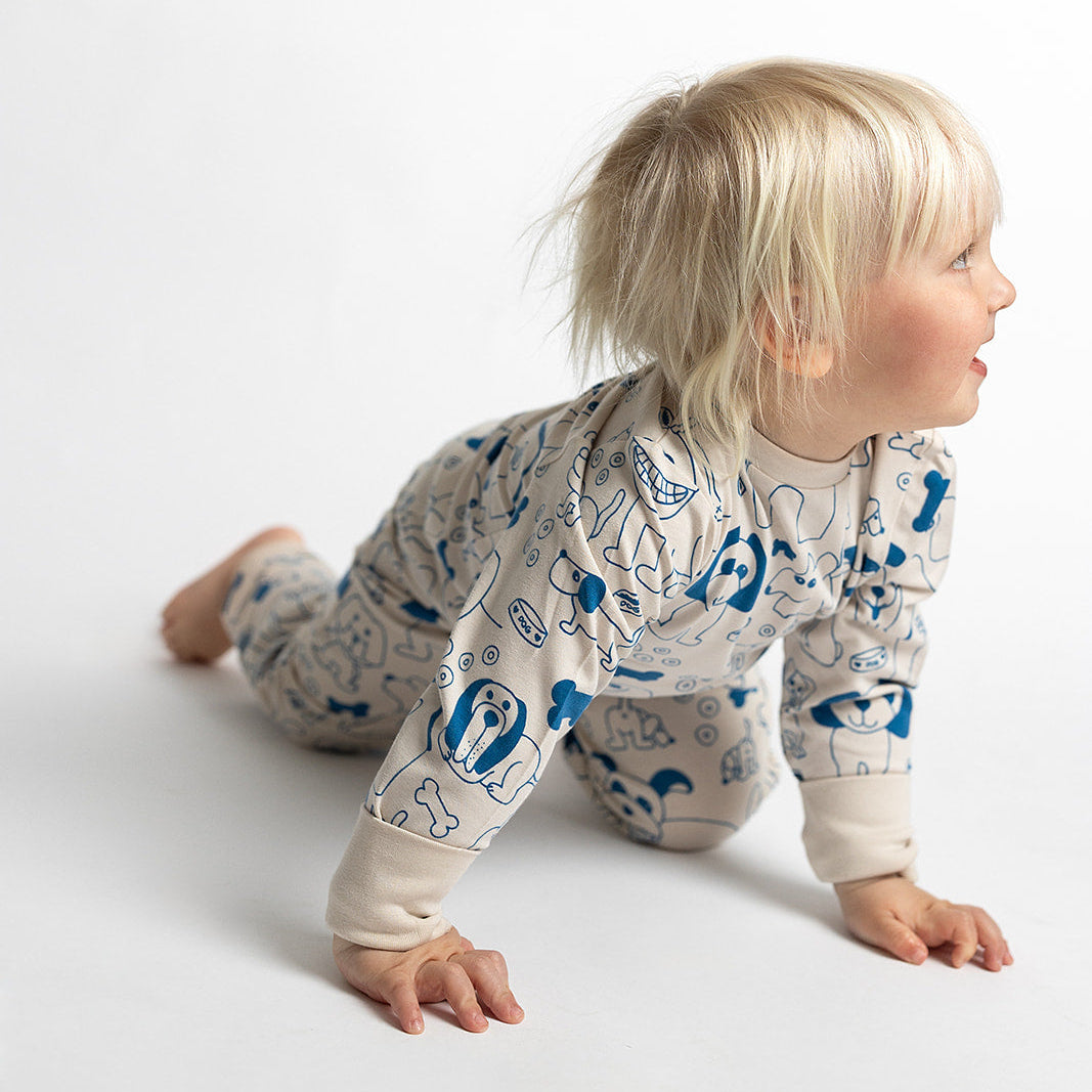 To-delt pysjamas Bambus Hunder