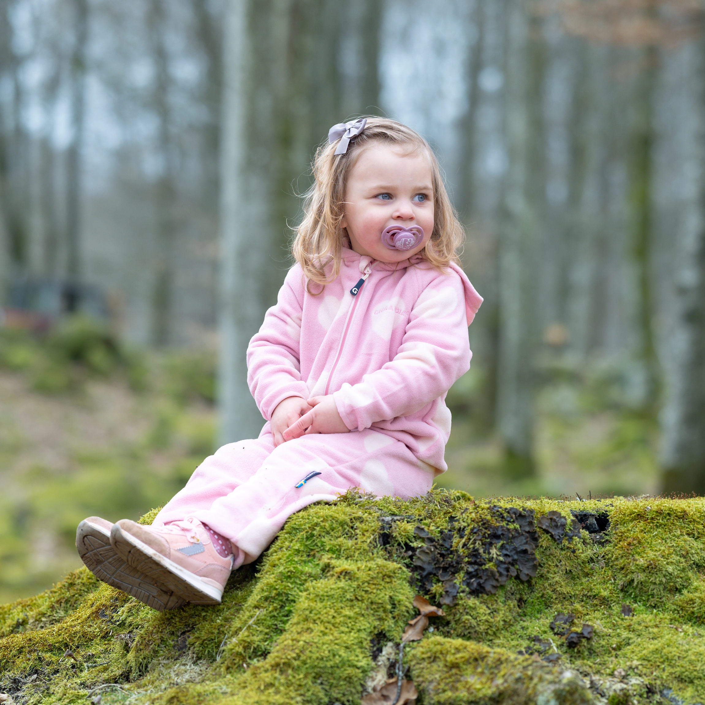 Fleece Suit Hearts Pink