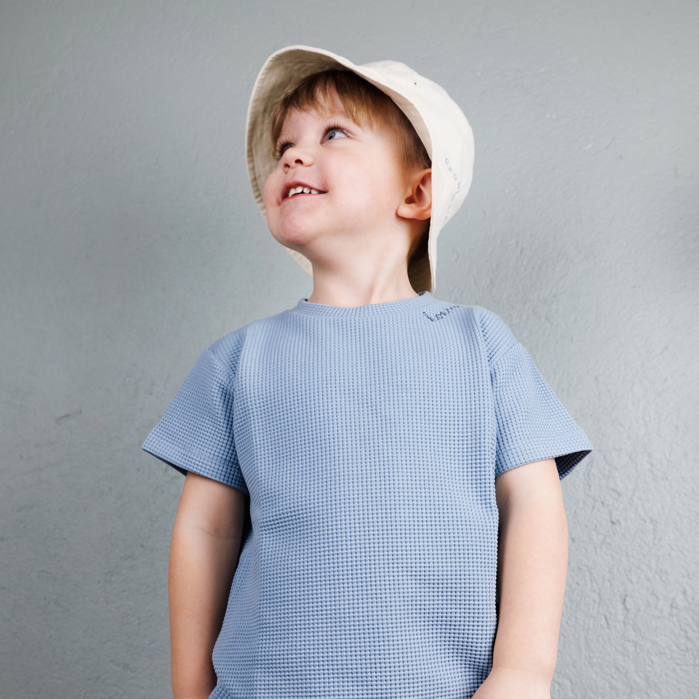 T-shirt Waffle Dusty Blue