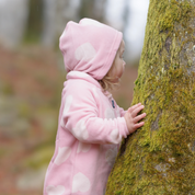 Fleece Suit Hearts Pink