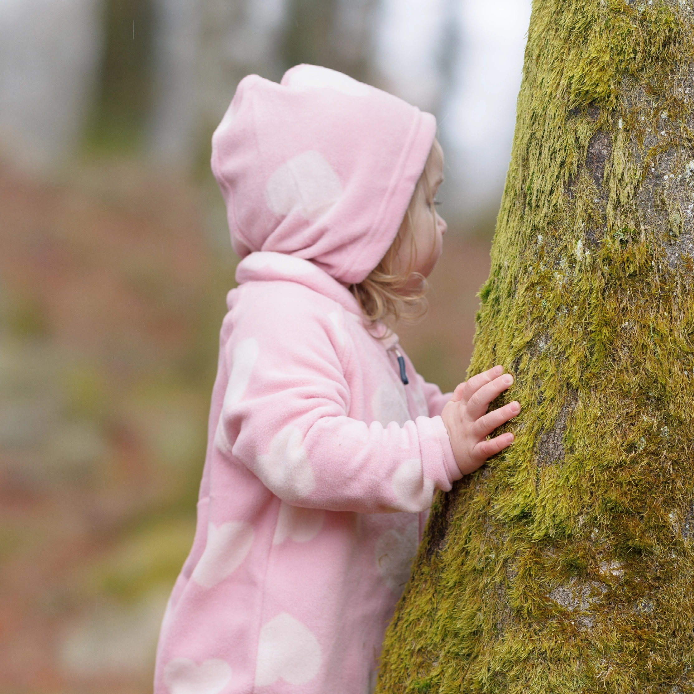 Fleece Suit Hearts Pink