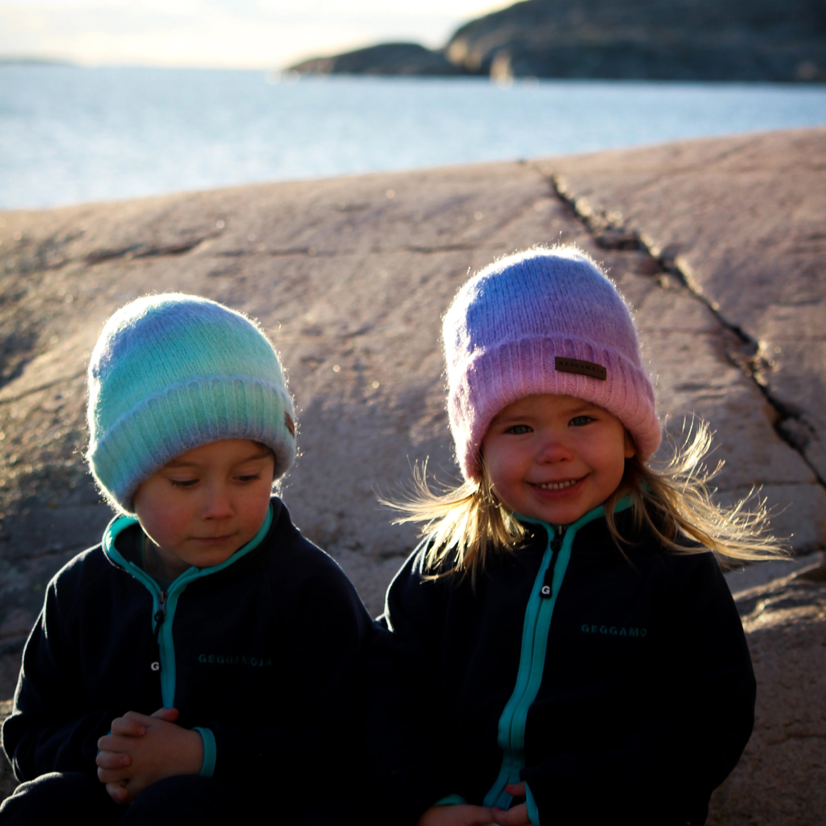 Knitted hat Rainbow Purple