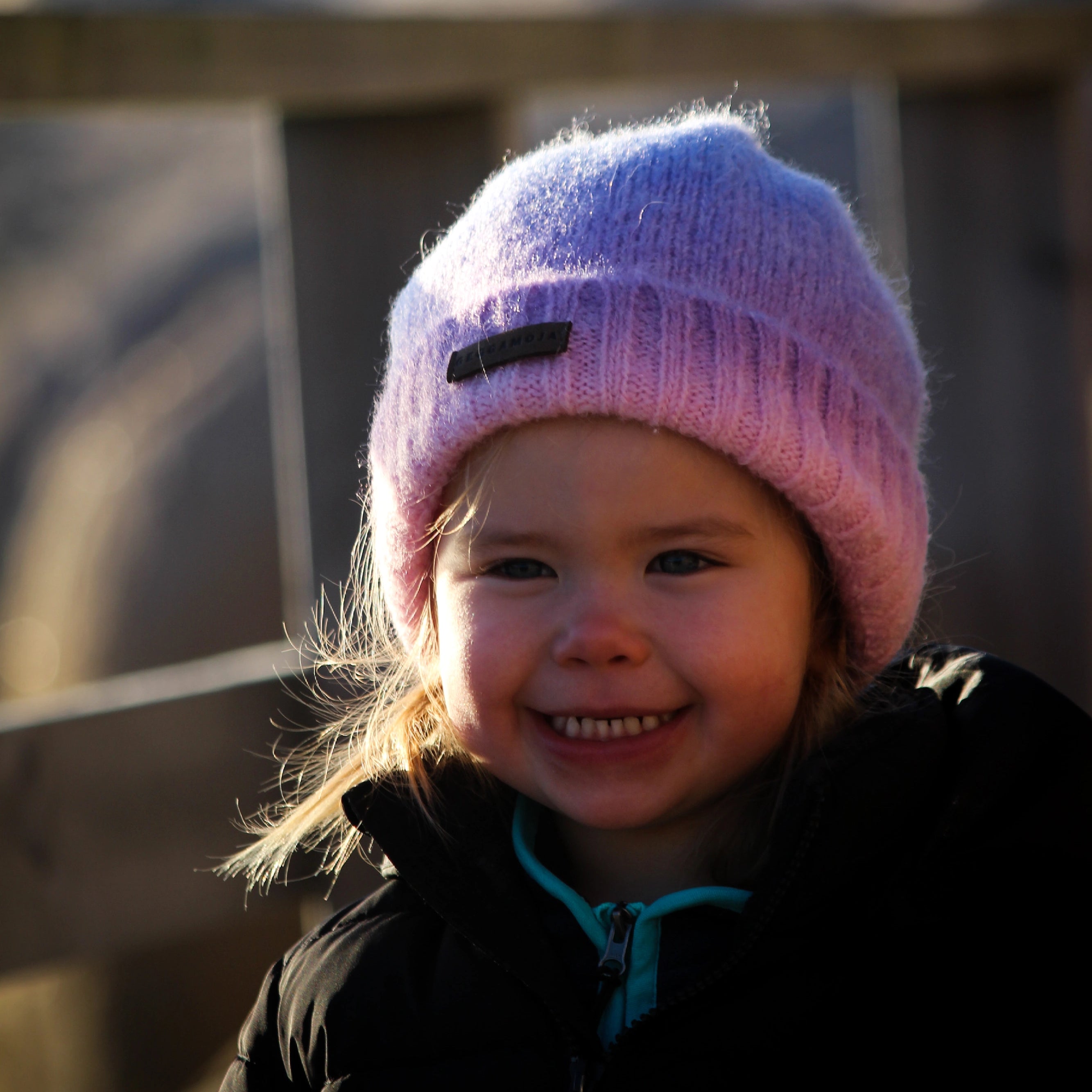 Knitted hat Rainbow Purple