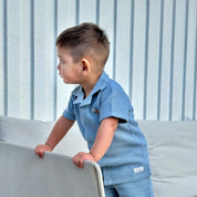 Skjorta Waffle Dusty Blue