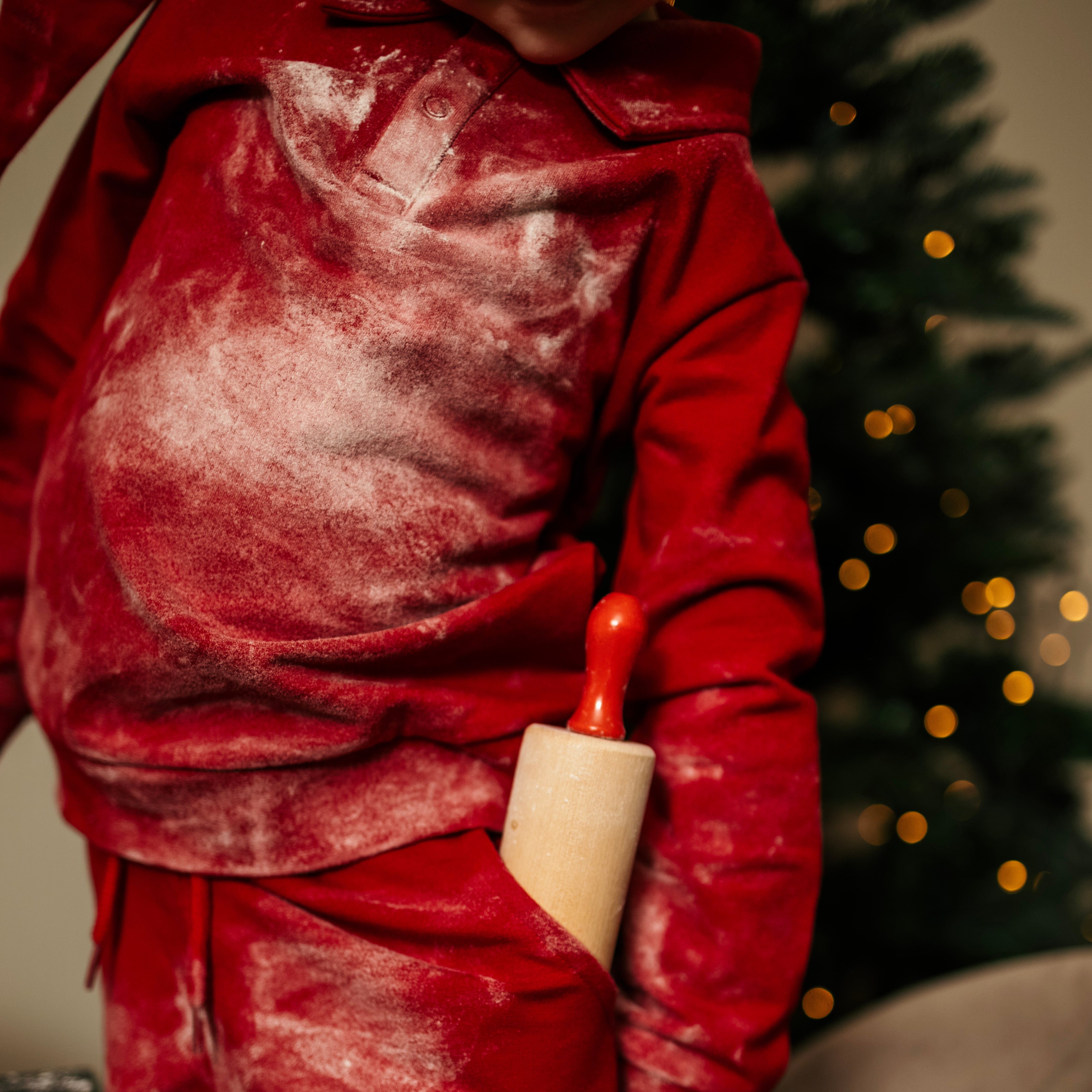 Pullover mit Kragen Dunkelrot