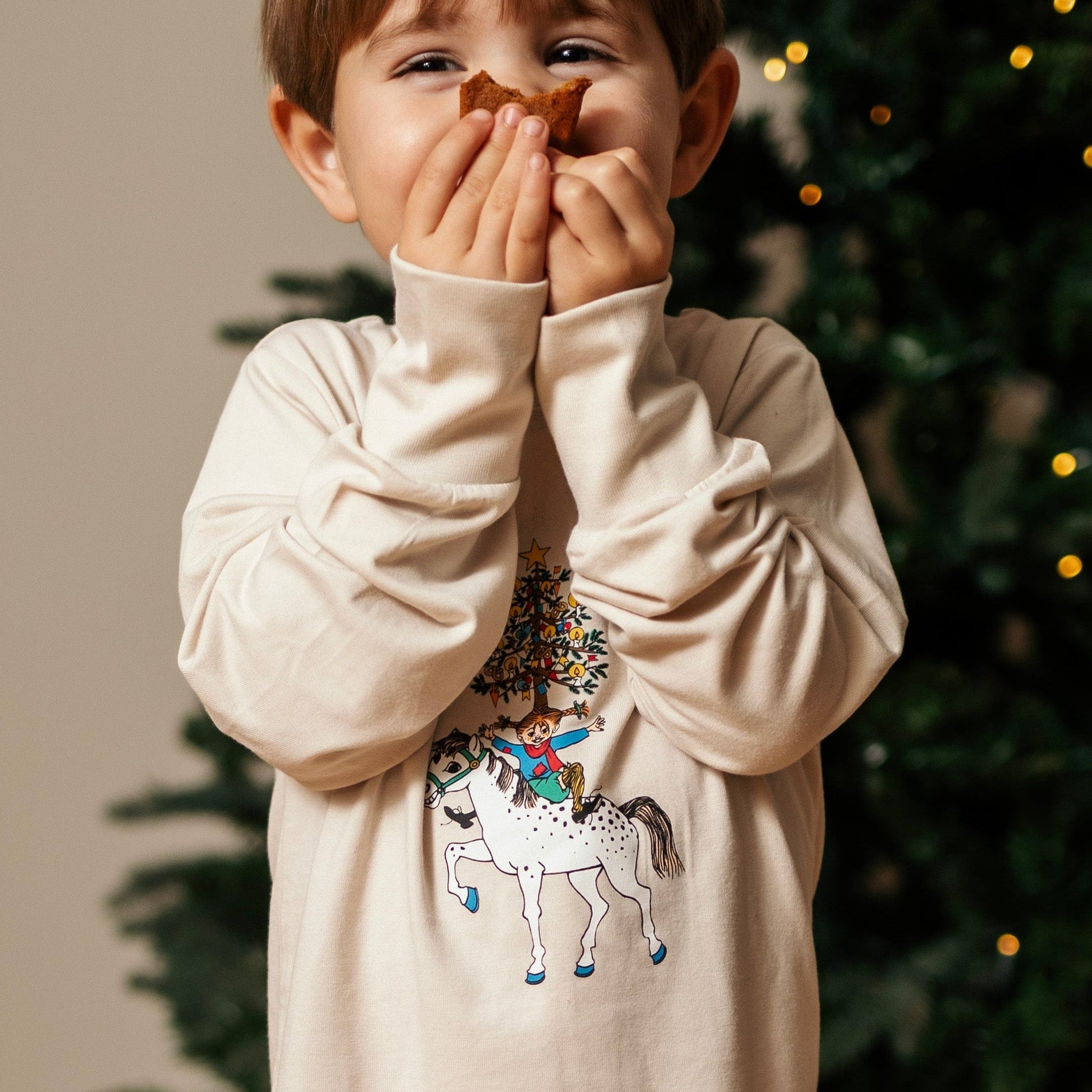 Pyjamas todelt Pippi Langstrømpe - Julepyjamas