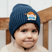 Gestrickte Mütze Pippi Langstrumpf Marineblau