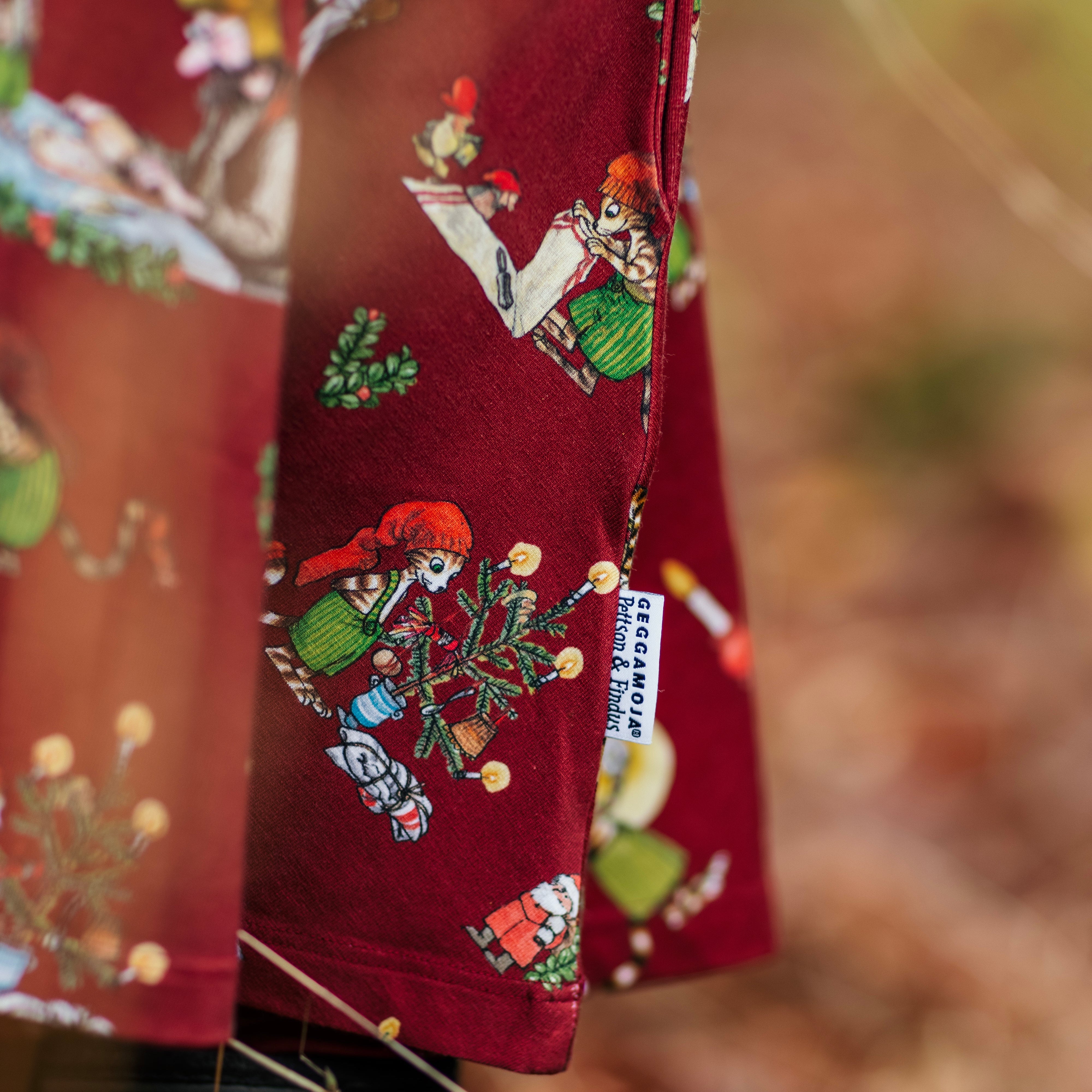 Klänning Pettersson und Findus Rot - Weihnachtsmotiv