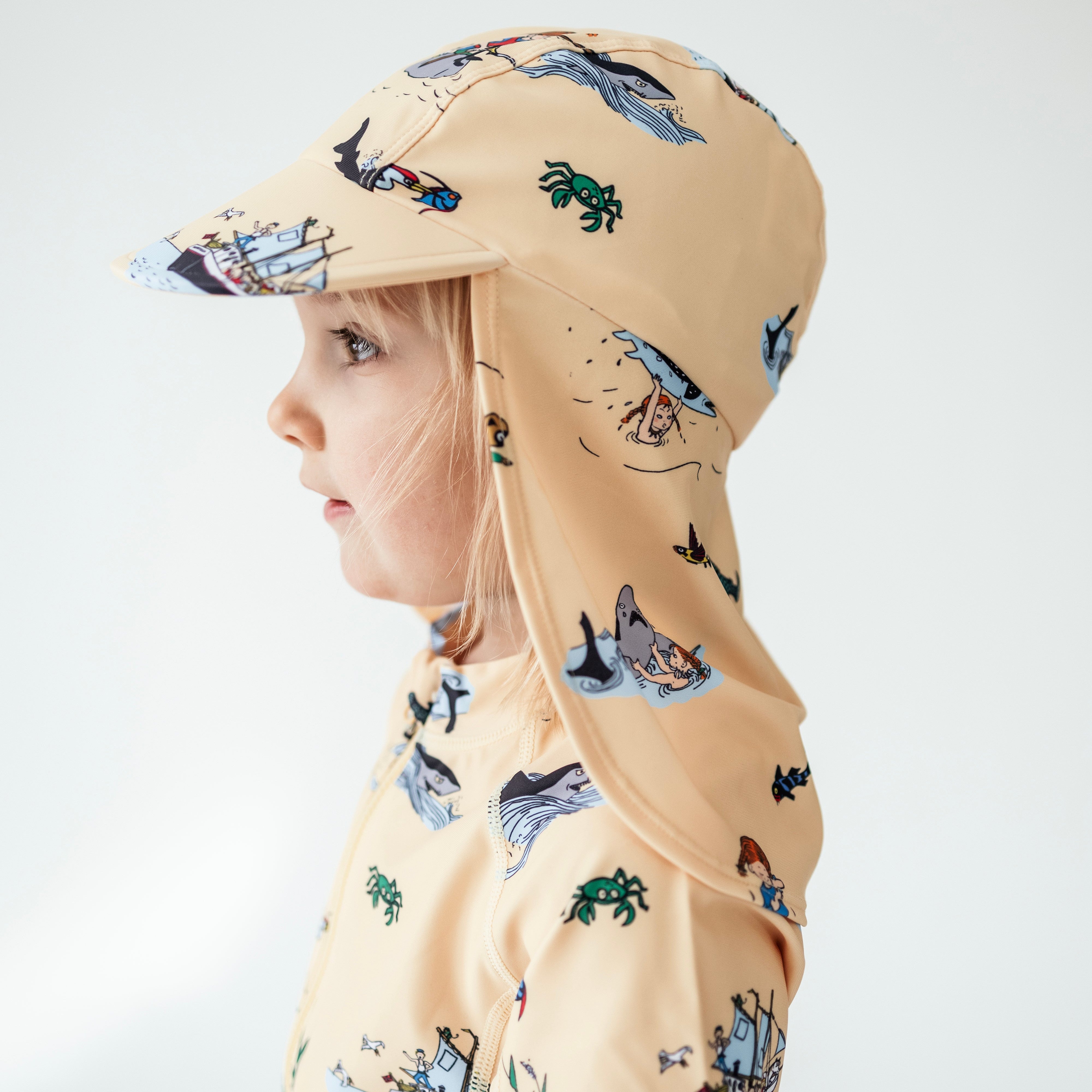 UV-Sonnenkappe Pippi Langstrumpf Gelb