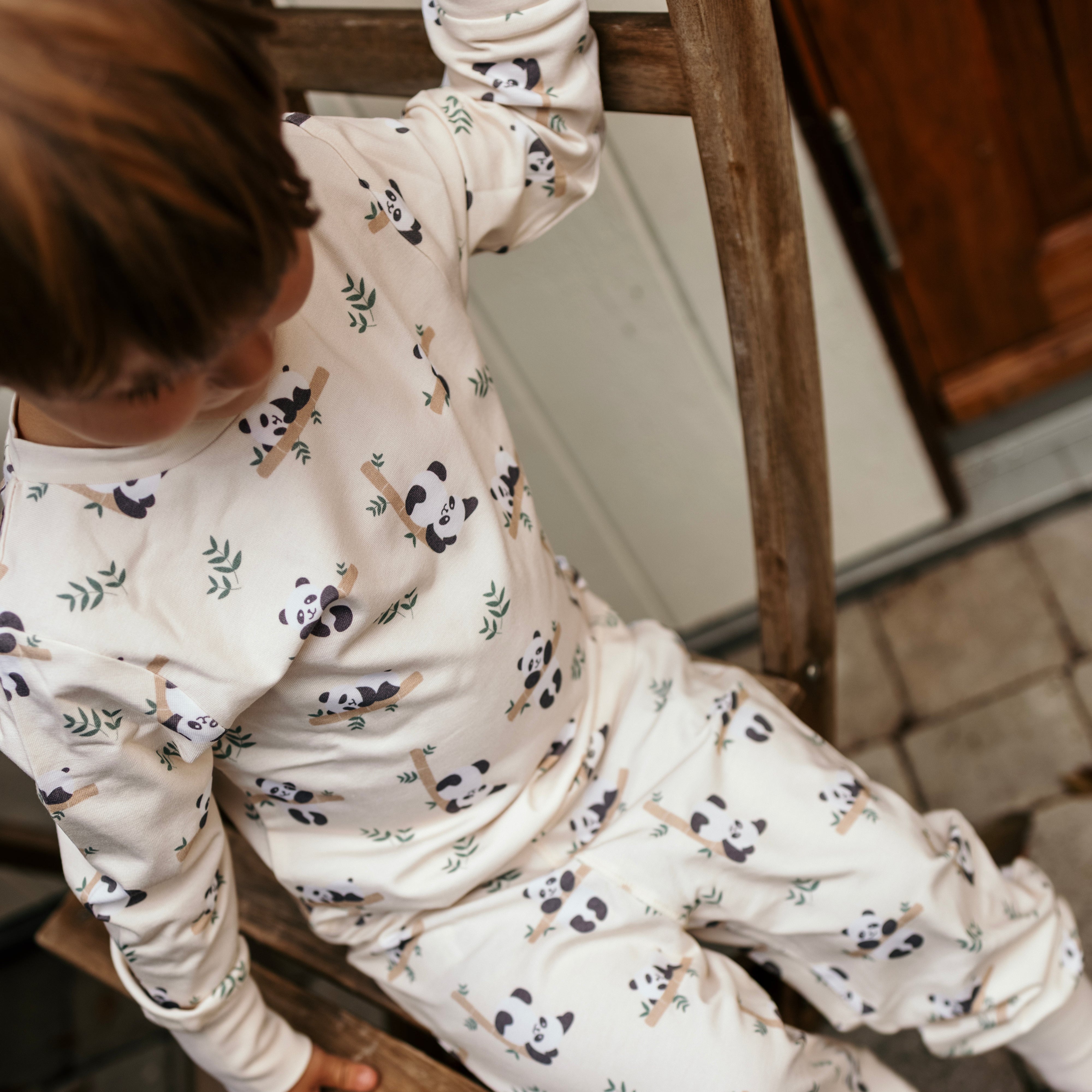 Pyjamas tvådelad Bambu Panda Beige