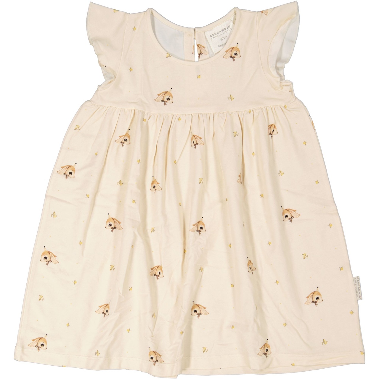 Bamboo frill dress Long ear beige   62/68