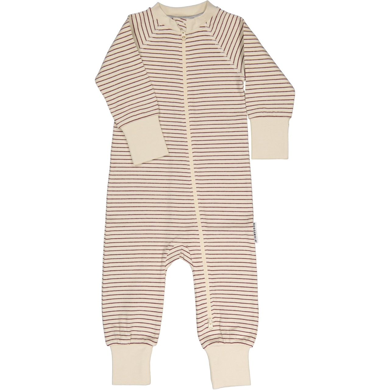 Pyjamas 2-way zip Burgundy stripe 86/92