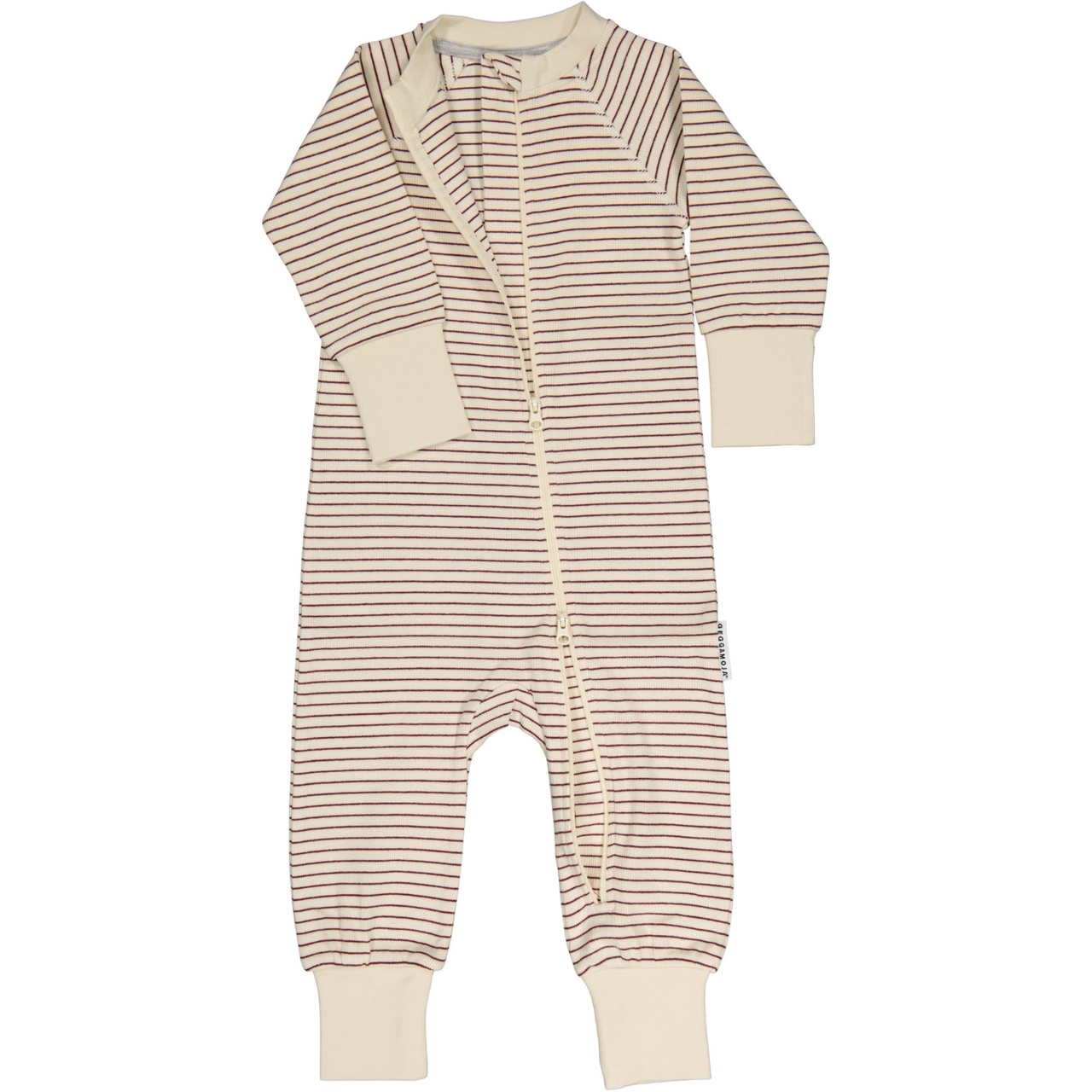 Pyjamas 2-way zip Burgundy stripe 98/104