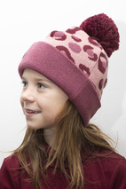 Tassel beanie Pink Leo  6Y-Adult