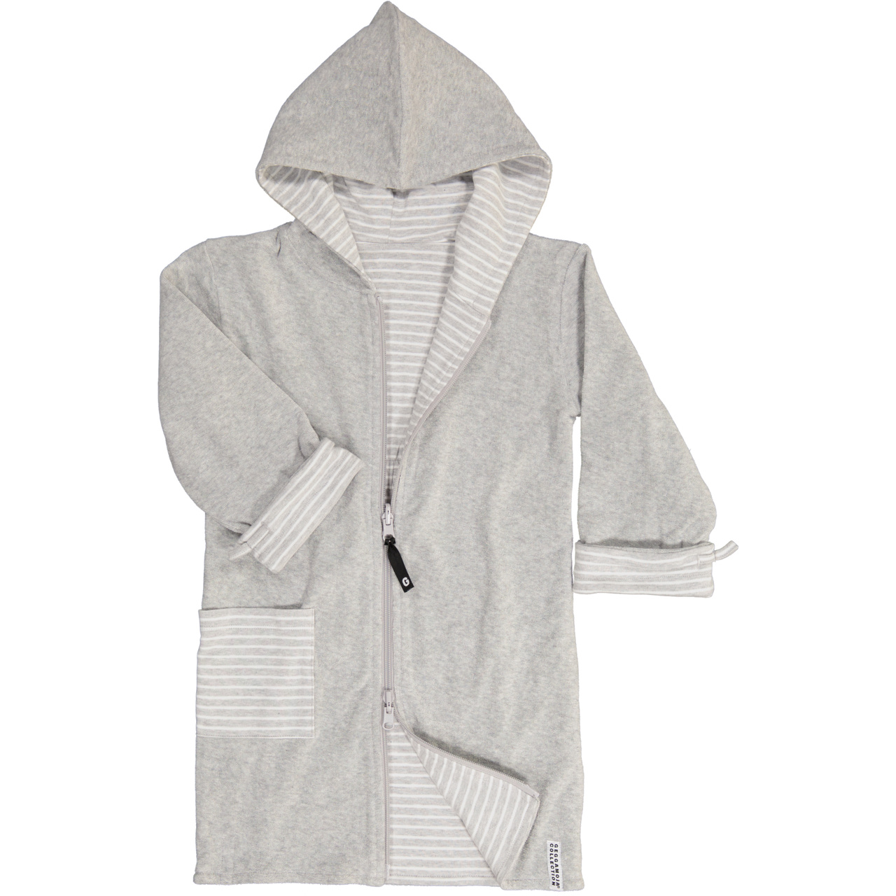 Bathrobe Kids Classic Grey/Grey-white  98/104