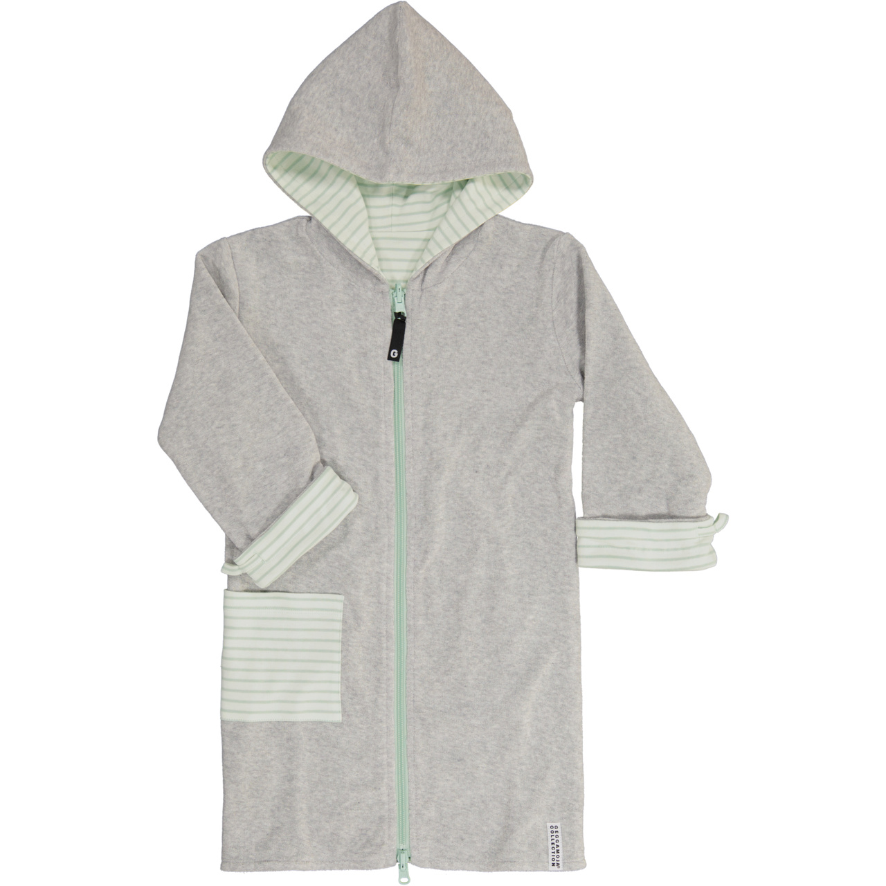 Bathrobe Kids Classic Grey/green-green  110/116