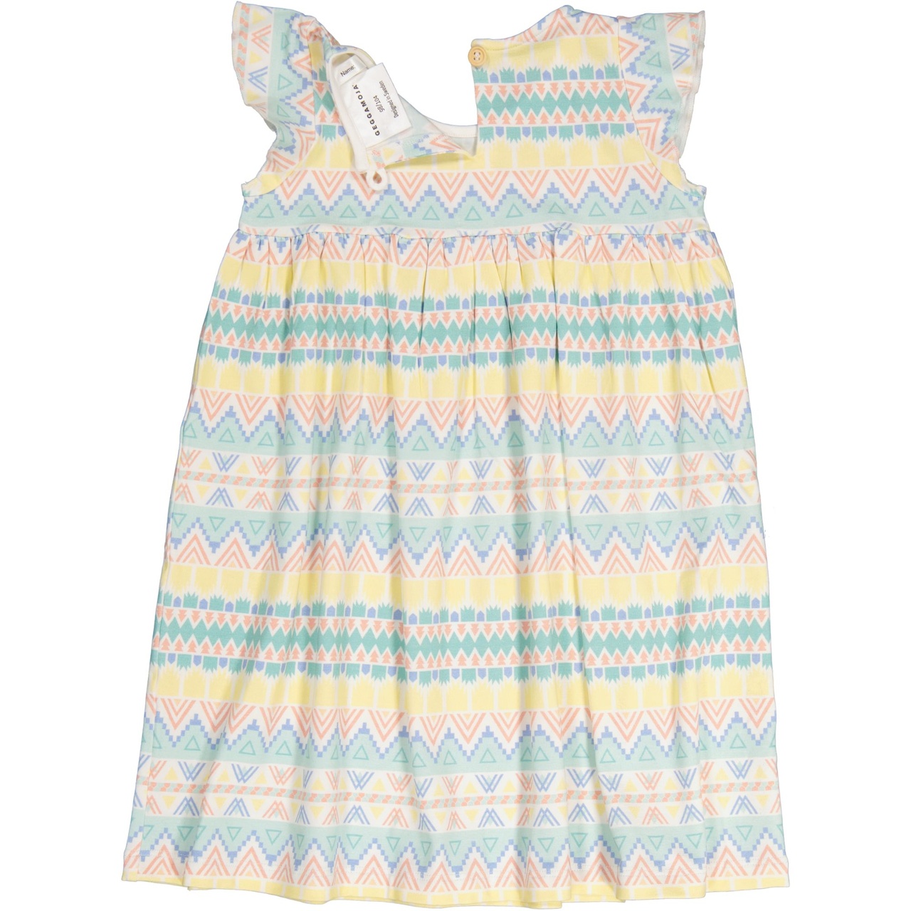 Bamboo flounce dress Inca pastel  98/104