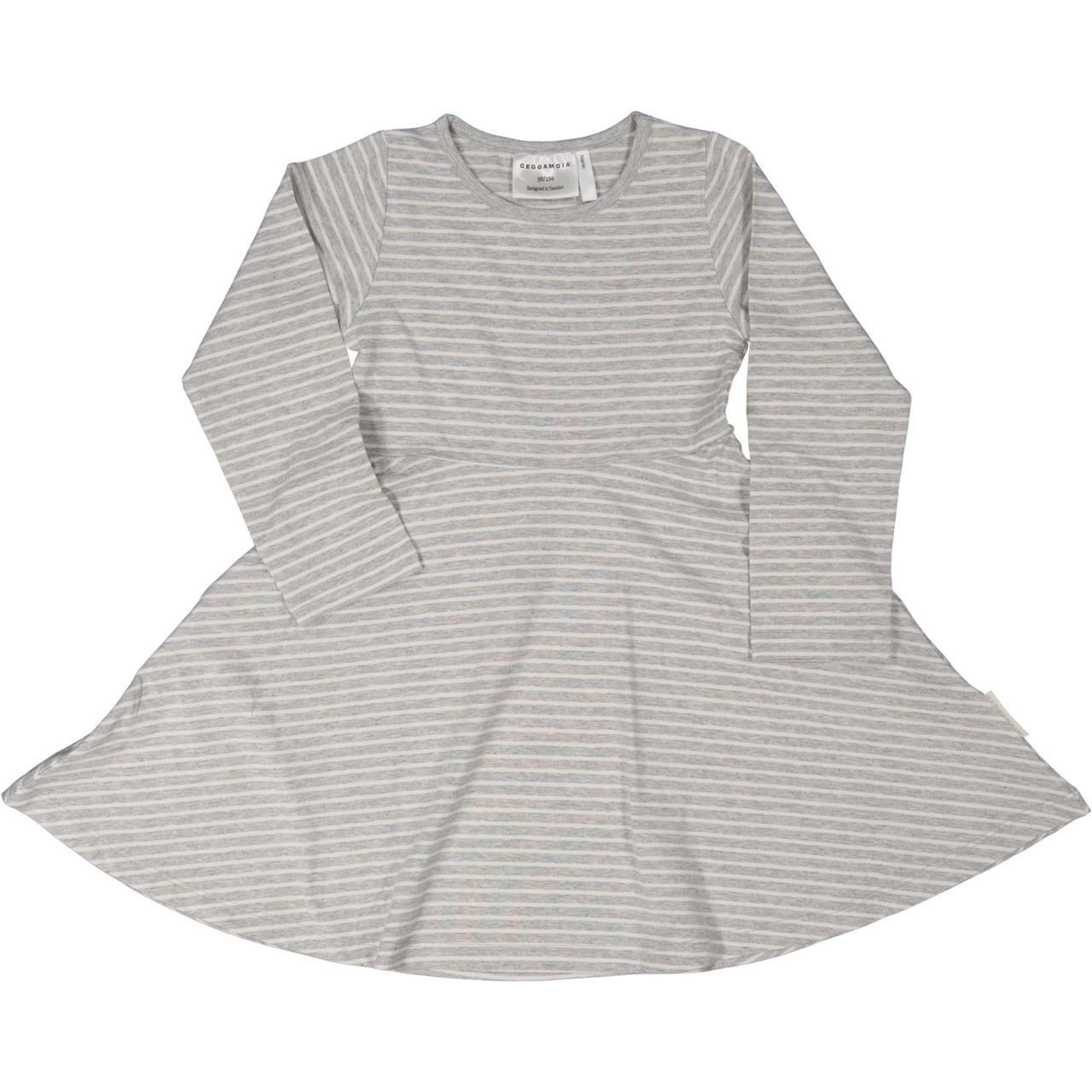 Flared dress L.S Classic Grey mel/white 86/92