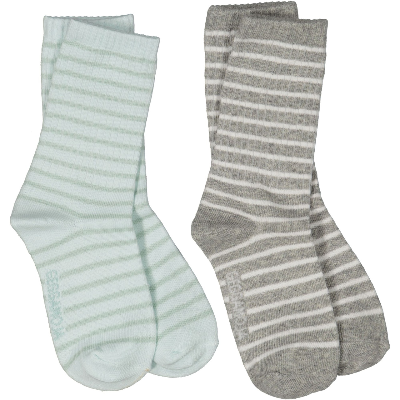 Socks 2-pack Grey/green 34-36
