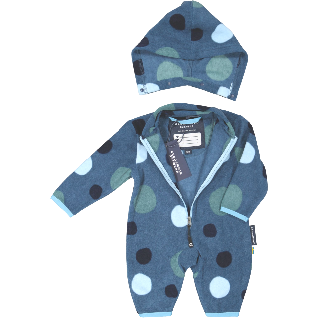 Fleece overall Multi dots blue 86/92