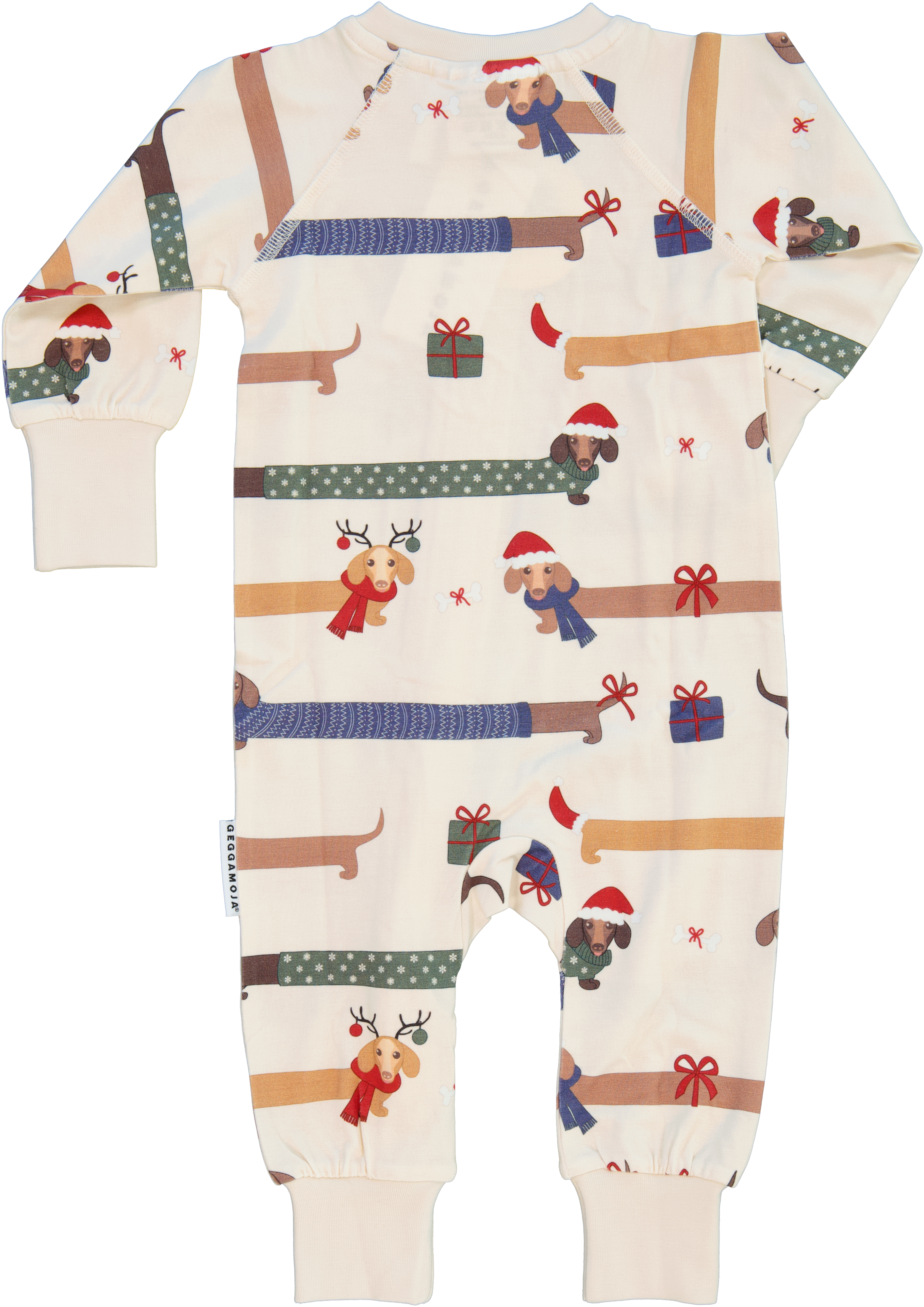 Bamboo two way zip pyjamas Santa dogs